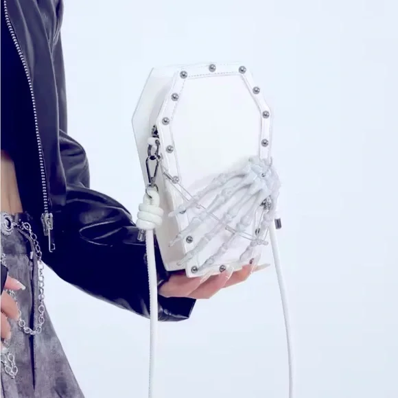 Gothic Faux Leather Coffin ⚰️ Hanging - Picture 2 of 3